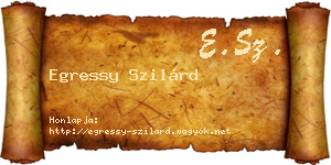 Egressy Szilárd névjegykártya